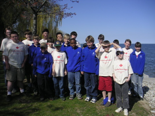 Performing choir on the shore of Lake Erie